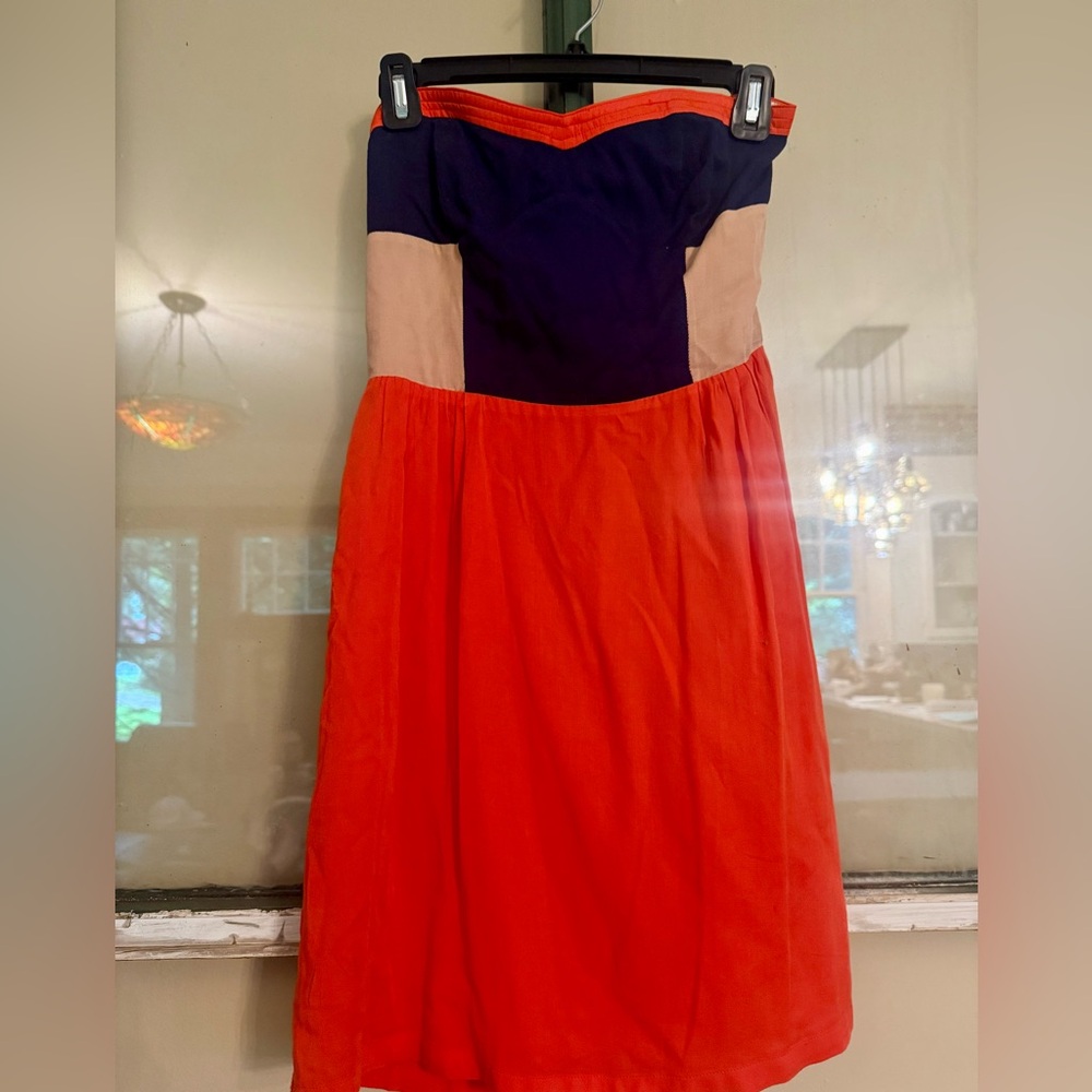 Colorblock Strapless Dress